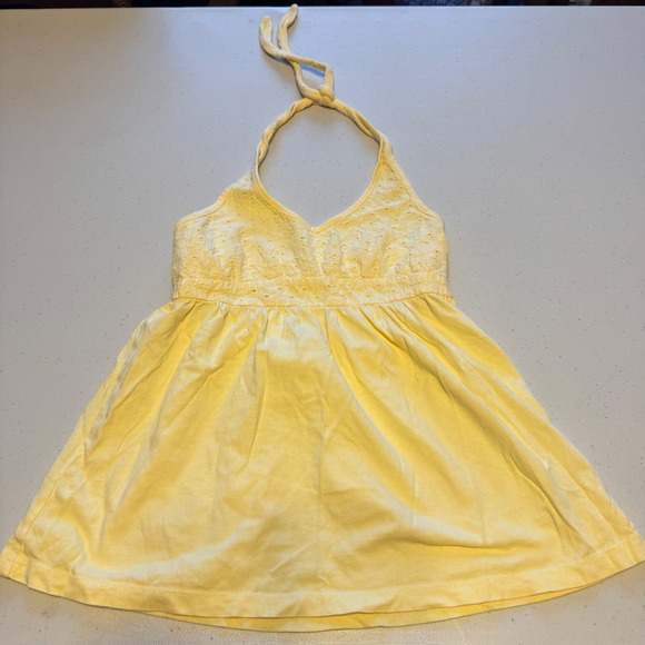 Old Navy Other - Y2K Boho Girls Large Yellow Eyelet Halter Babydoll Top Old Navy Summer coquette